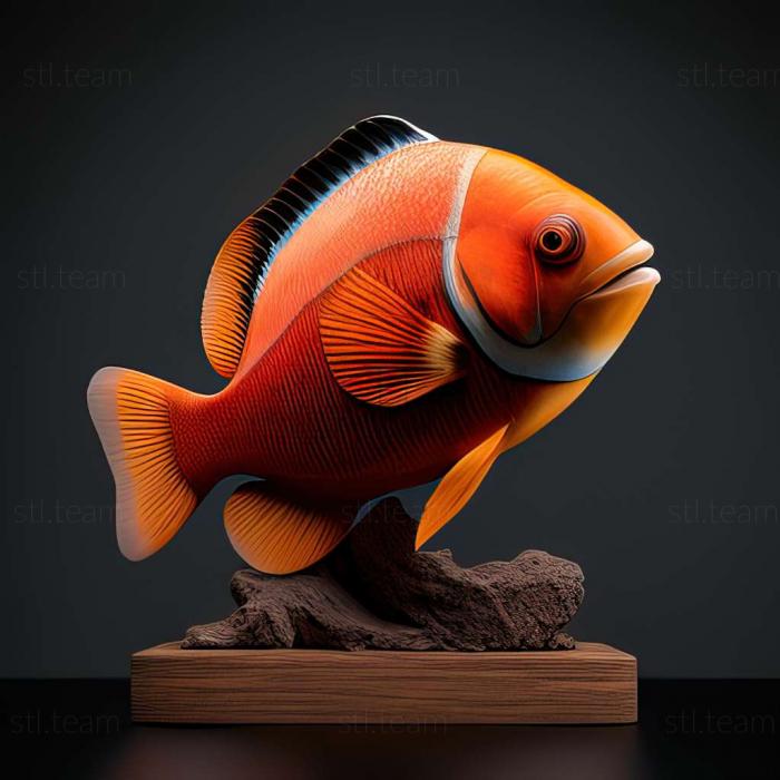 3D model Amphiprion frenatus fish (STL)